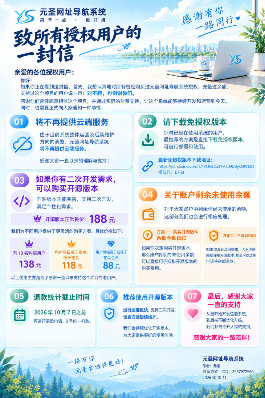本站开源版源码（元圣导航系统）